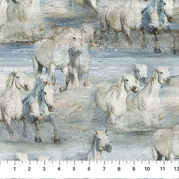 Running Free - Blue Multi Horses