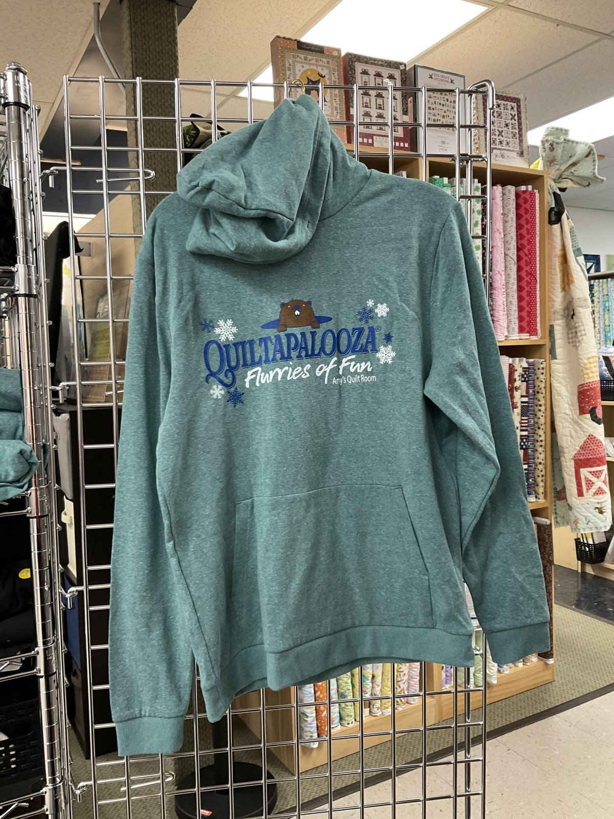 Winter Quiltapalooza Flurries of Fun Groundhog Hoodie