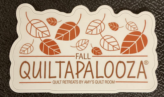 Fall Quiltapalooza Leaves Logo Sticker