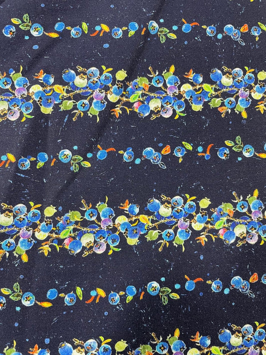 Bountiful Blueberries Stripe 04516 CO: DB