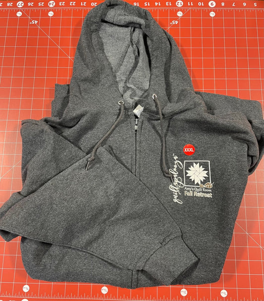 Fall Quiltapalooza Zip Up Hoodie - Dark Gray