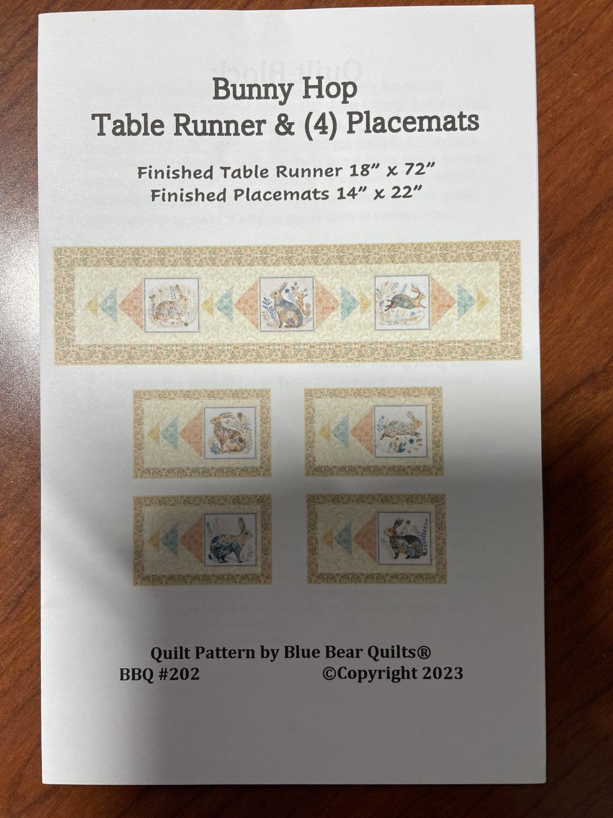 Bunny Hop Table Runner & 4 Placemats by Blue Bear Quilts