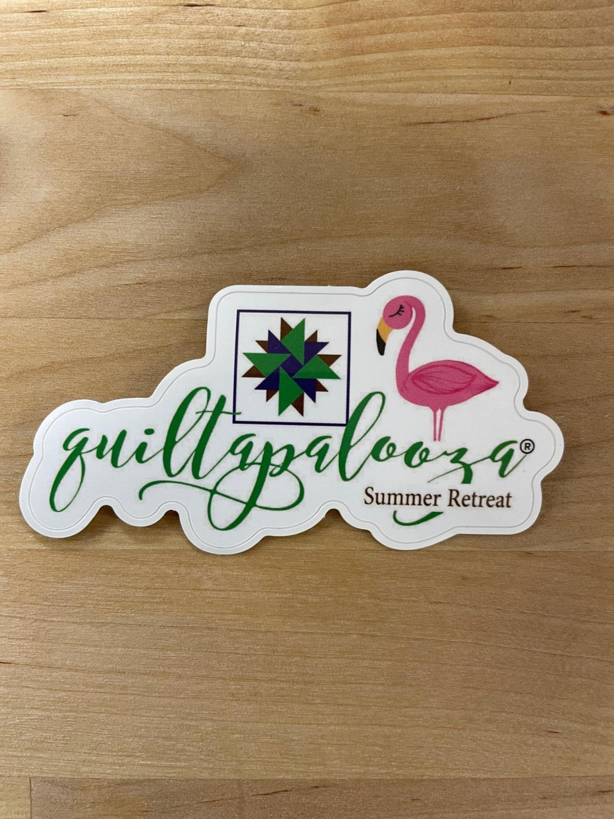 Summer Quiltapalooza Logo Flamingo Sticker