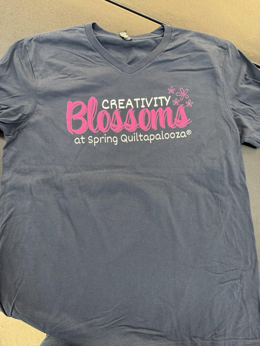 Creativity Blossoms Spring Quiltapalooza V Neck Tee
