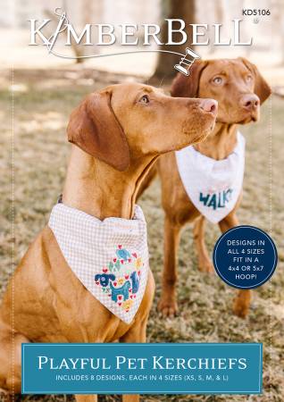 Playful Pet Kerchiefs Machine Embroidery Design CD KD5106