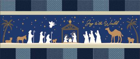 Nativity Bench Machine Embroidery Pillow