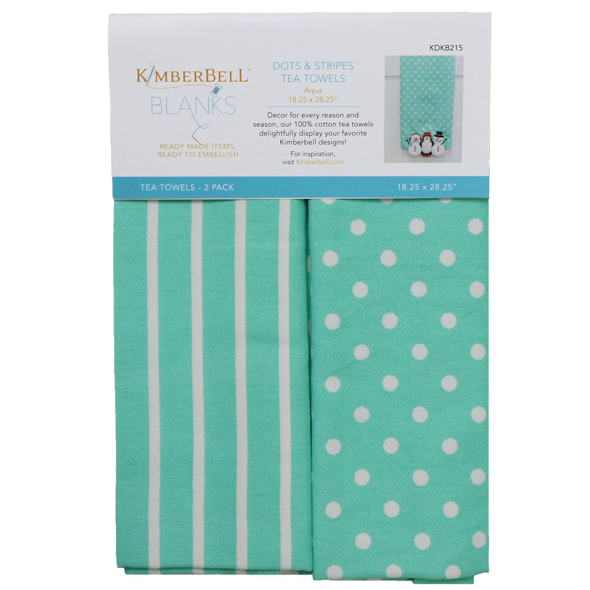 Kimberbell  Tea Towels Aqua KDKB215