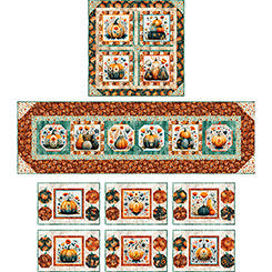 Harvest Hollow - Gourds of Run Topper, Runner and Placemats Quilt Kit (featuring Harvest Hollow collection)