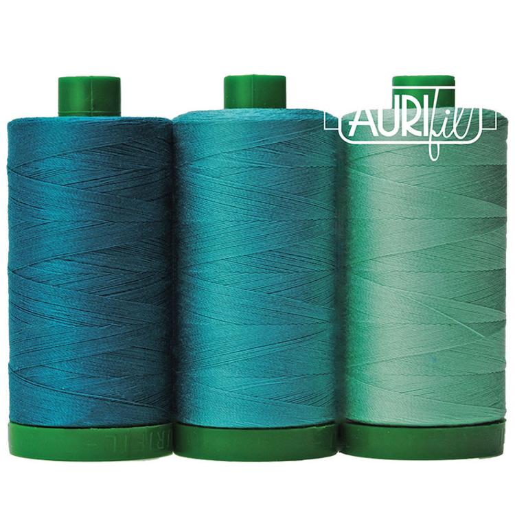 Aurifil Color Builder 40wt 3pc Macaw Teal