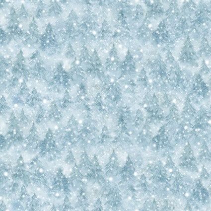 One Snowy Day - Trees Blue