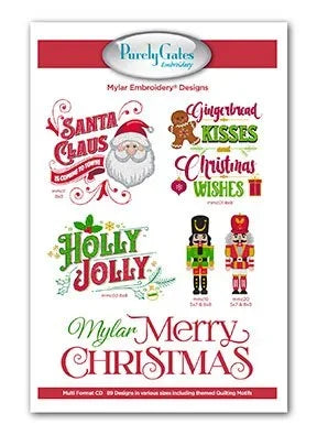 PRESALE Mylar Merry Christmas Machine Embroidery CD