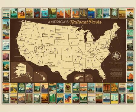 National Parks - Poster Panel, 36" X 43"