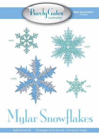 Mylar Snowflakes Machine Embroidery CD