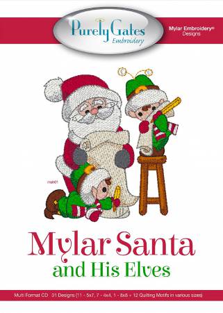 Mylar Santa and His Elves Machine Embroidery CD