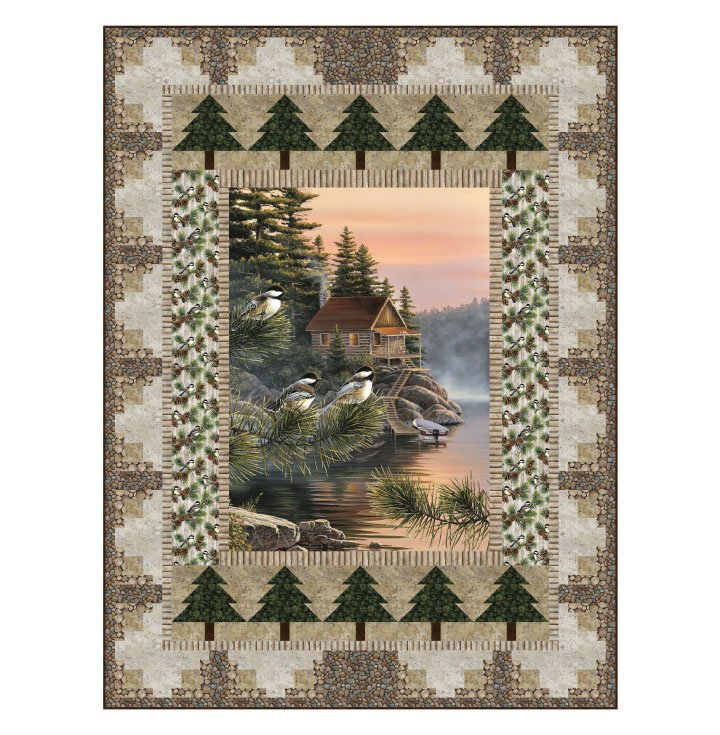 Cabin by the Lake Lap Quilt Kit