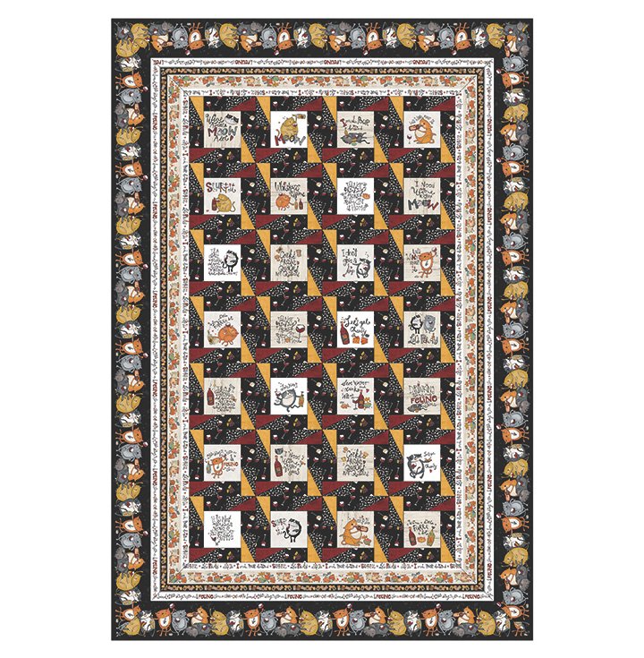 Whiskers and Wine Spinning FramesQuilt Kit