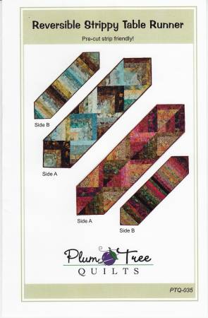 Reversible Strippy Table Runner, Plum Tree Quilts