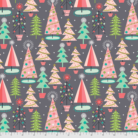 FaLaLa - Christmas Spruces - Grey - Free Spirit