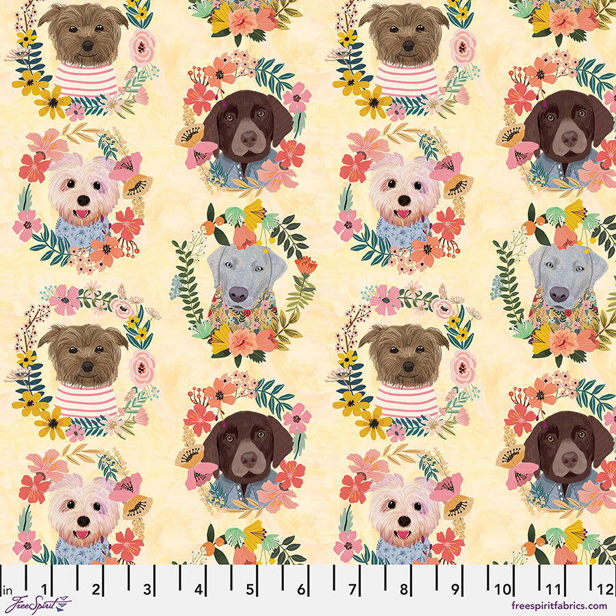 Floral Pets - Puppy Wreaths  Yellow