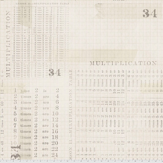 Multiplication Table - Parchment - Eclectic Elements by Tim Holtz