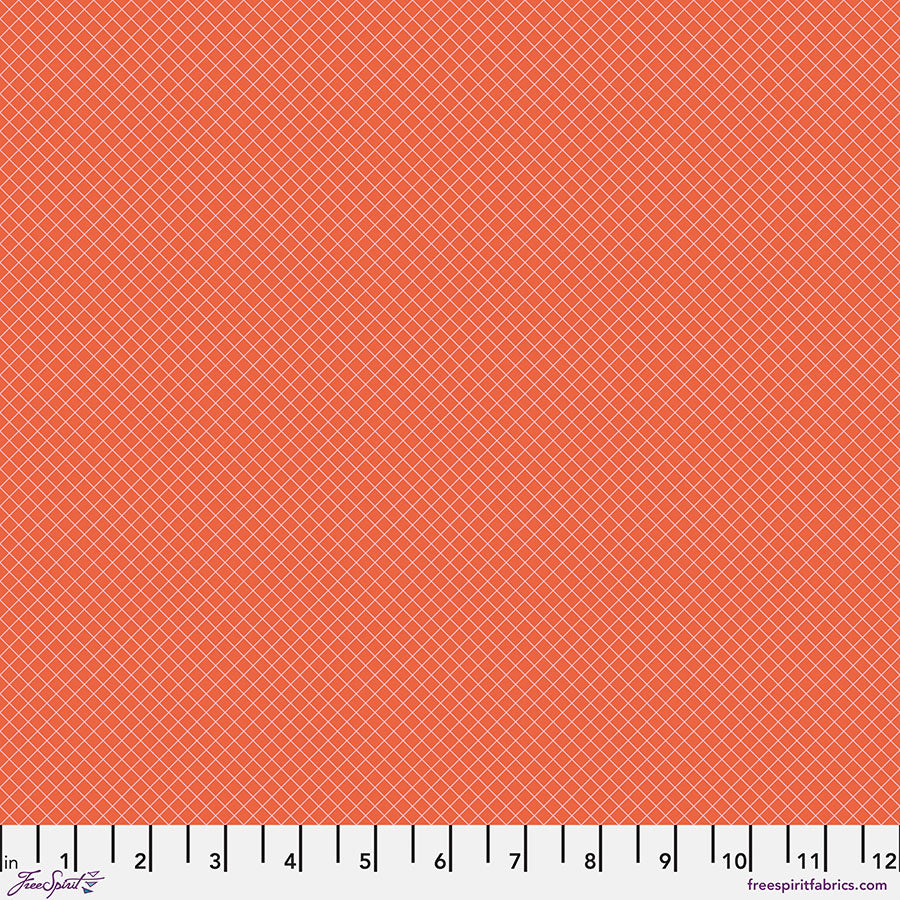 On the Grid - Salmon || Tula Pink True Colors