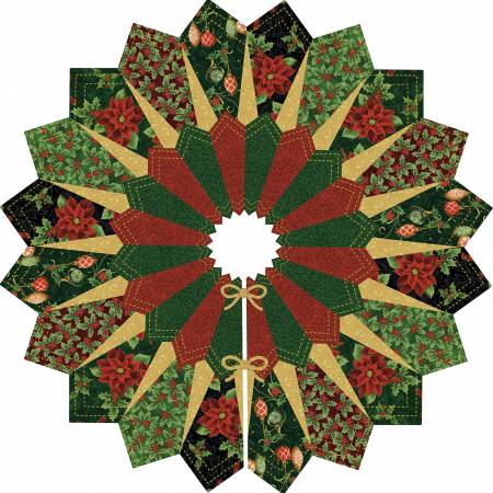 Black Quilted Fox Dresden Tree Skirt Kit