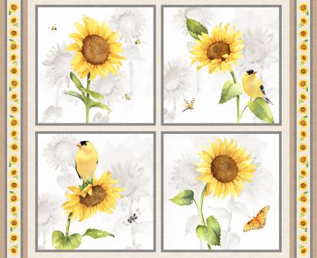 Sunflower Field - Multi  Sunflower Panel 36"