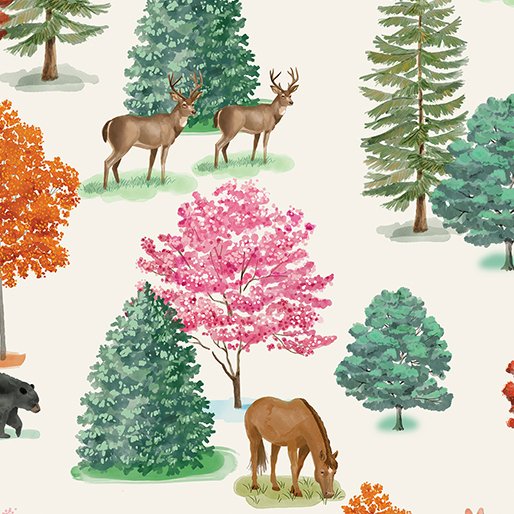 All Mid-Atlantic Shop Hop '24 - Mid-Atlantic Trees & Animals Scenic Cream