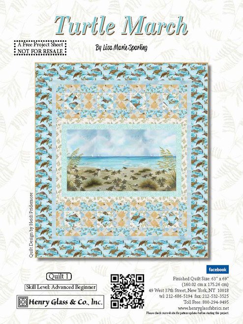 Turtle March Full Panel Quilt KIt