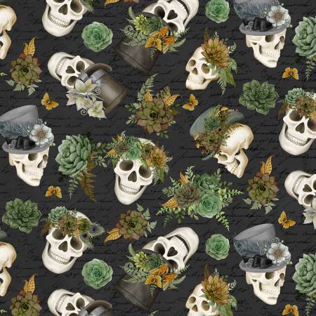 Dark Academia - Skulls and Hats Black