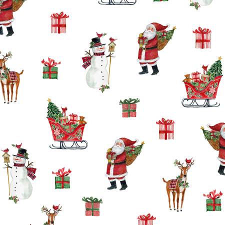 Snowy Greetings - Christmas Icons White