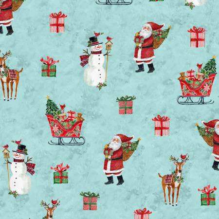 Snowy Greetings - Christmas Icons Blue
