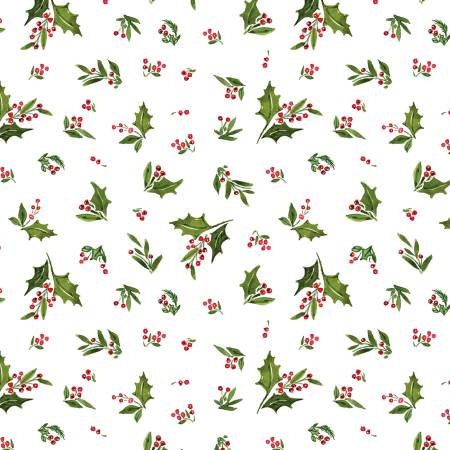 Snowy Greetings - Holly Toss White