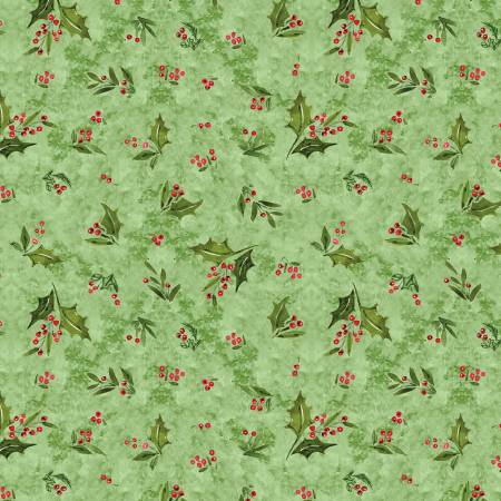 Snowy Greetings - Holly Toss Green