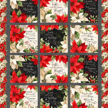 Poinsettia Radiance - Craft Panel Multi (24" Panel)