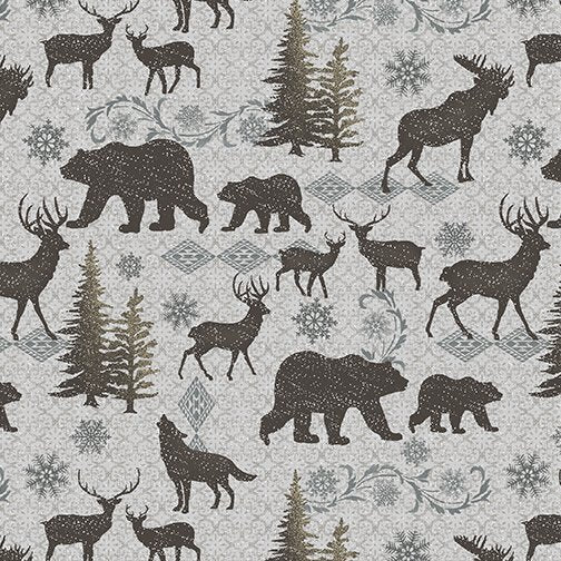 WOODLAND ANIMALS LIGHT GRAY