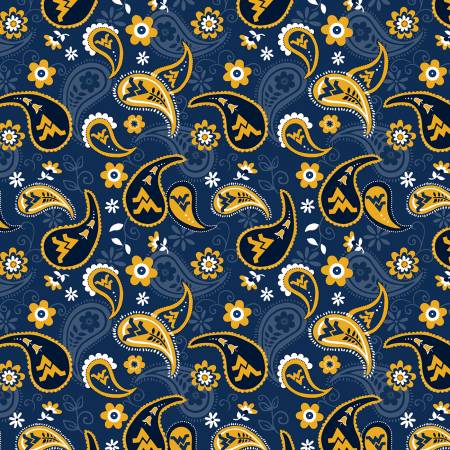 NCAA-West Virginia Mountaineers Paisley Cotton