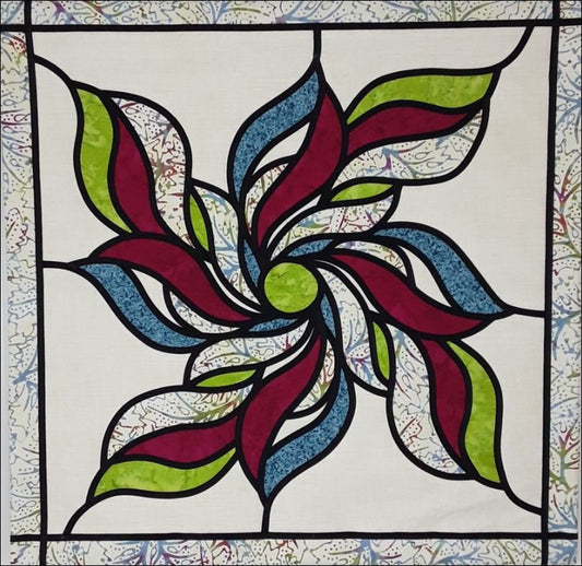 Whirligig Stained Glass Quilt Pattern