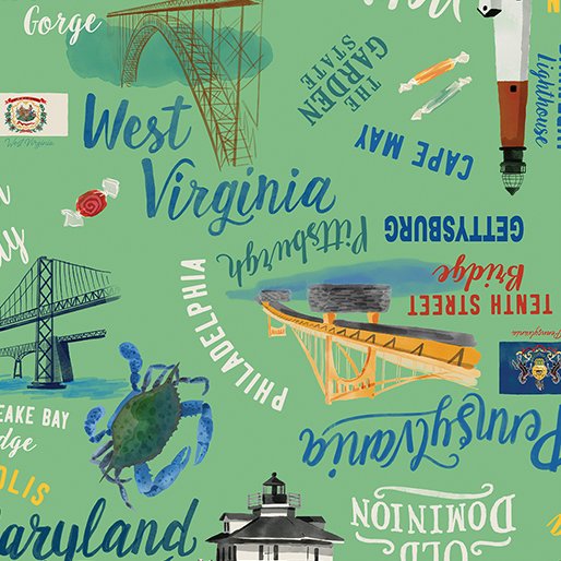 All Mid-Atlantic Shop Hop '24 - Mid-Atlantic Words Green