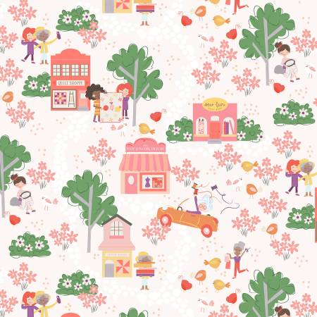 Shop Hop - Pale Pink Shop Hop Digital Toile