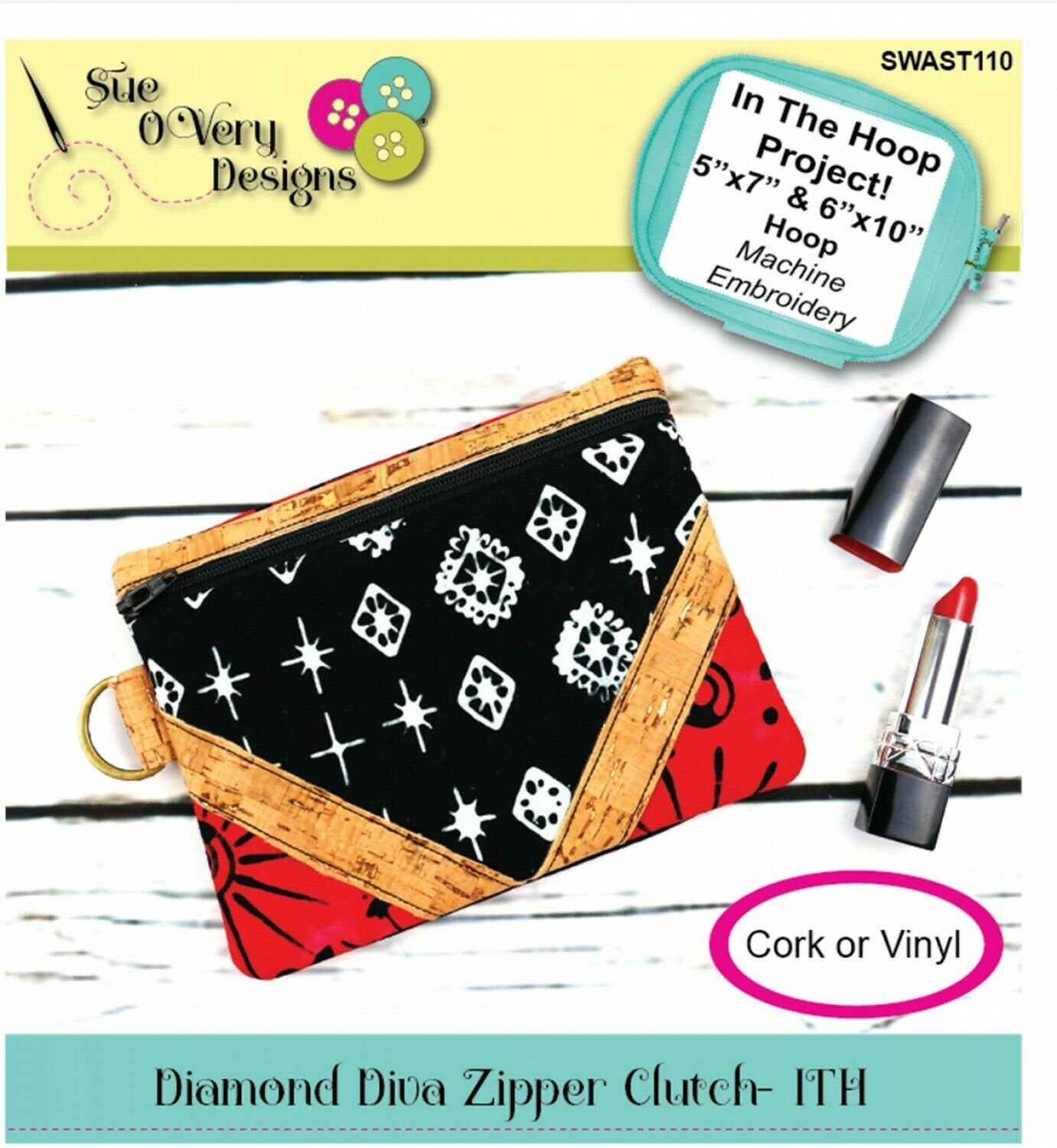 Diamond Diva Zipper Clutch, ITH