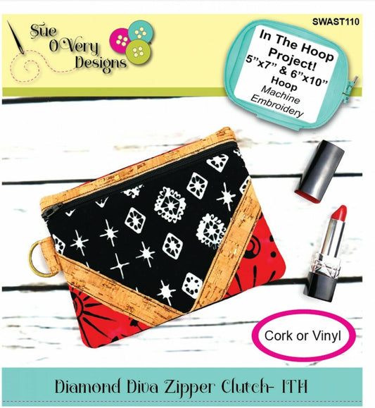 Diamond Diva Zipper Clutch, ITH