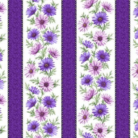 White Multi-Stripe - Miss Marguerite by Benartex