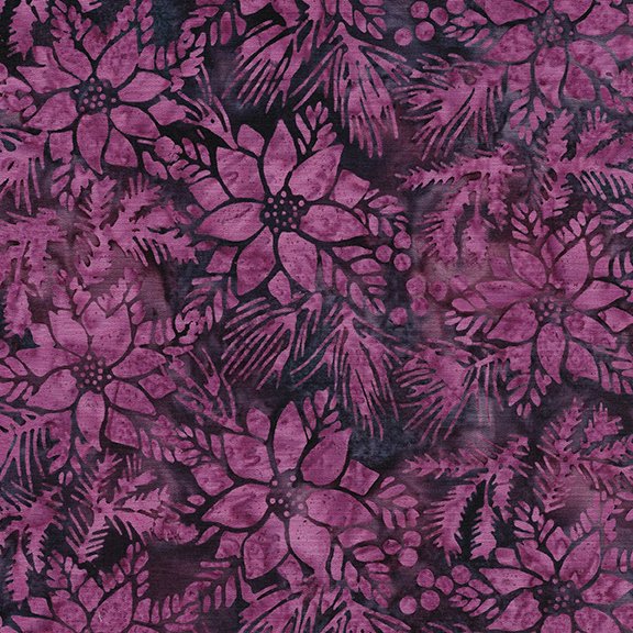 Poinsettia-Plum - Plum Pudding by Island Batik