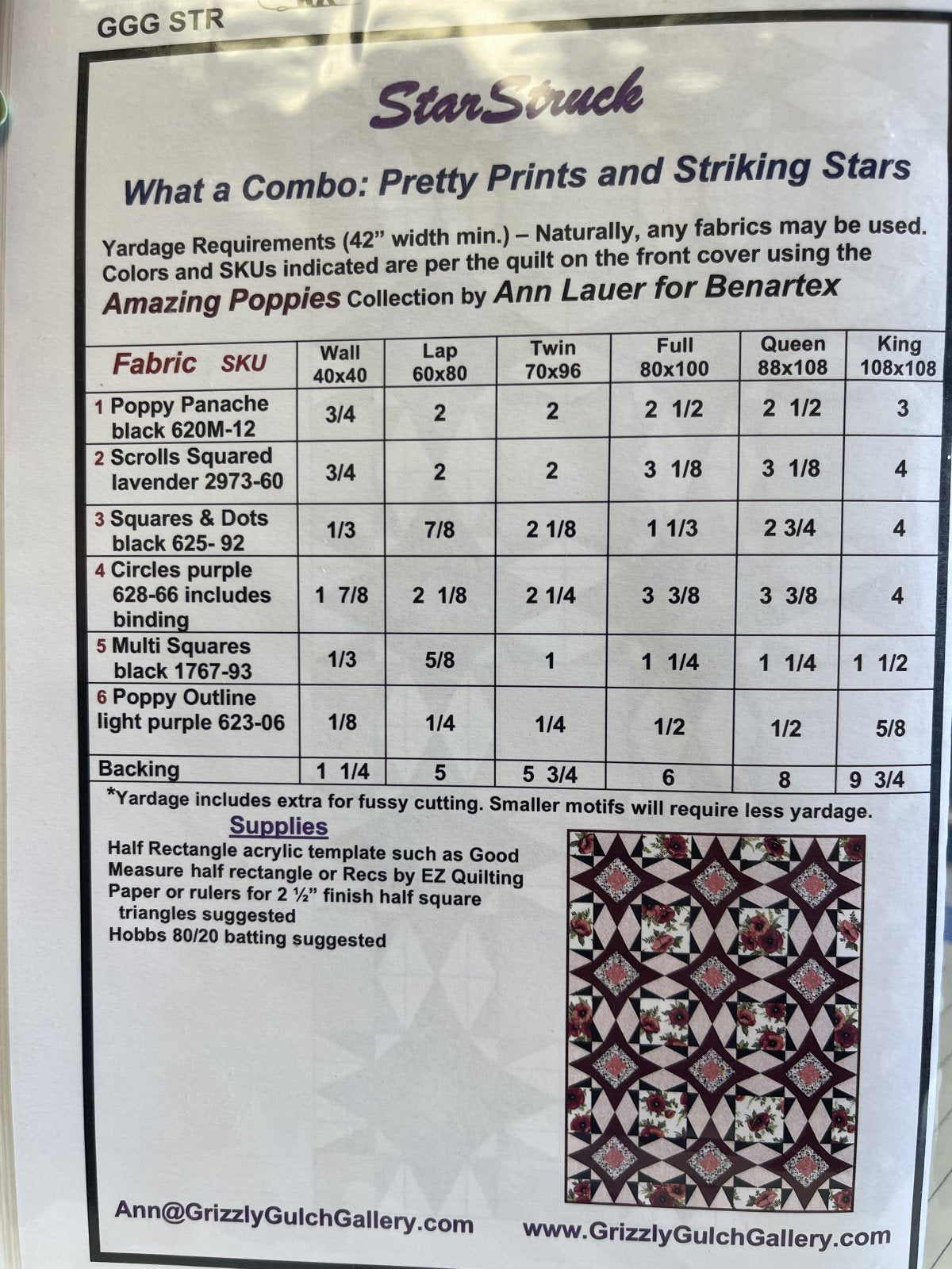 Star Struck Quilt Pattern