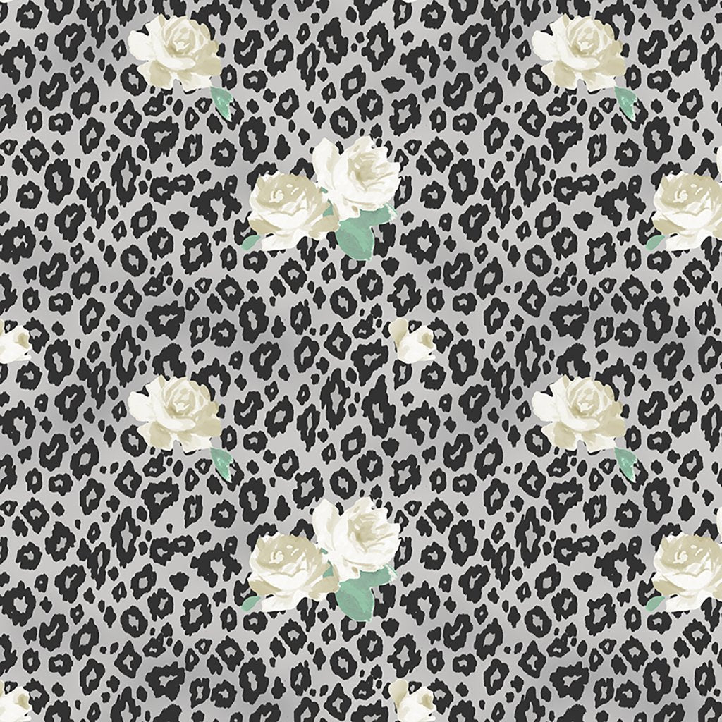 Mylah's Garden Digital Leopard Floral Y3945-5 Light Gray